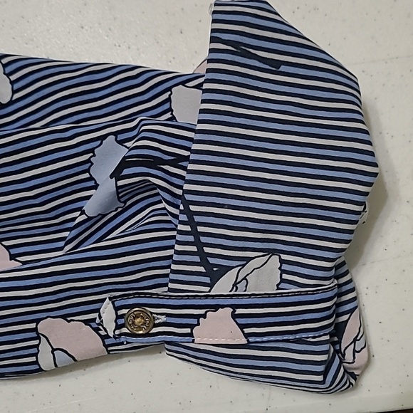 Tommy Hilfiger Navy Blue, Pink & White Striped Floral Button-up Top size 3X - Picture 9 of 9